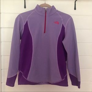Girls purple north face quarter zip